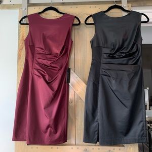 Two satin dresses one brand new one worn once